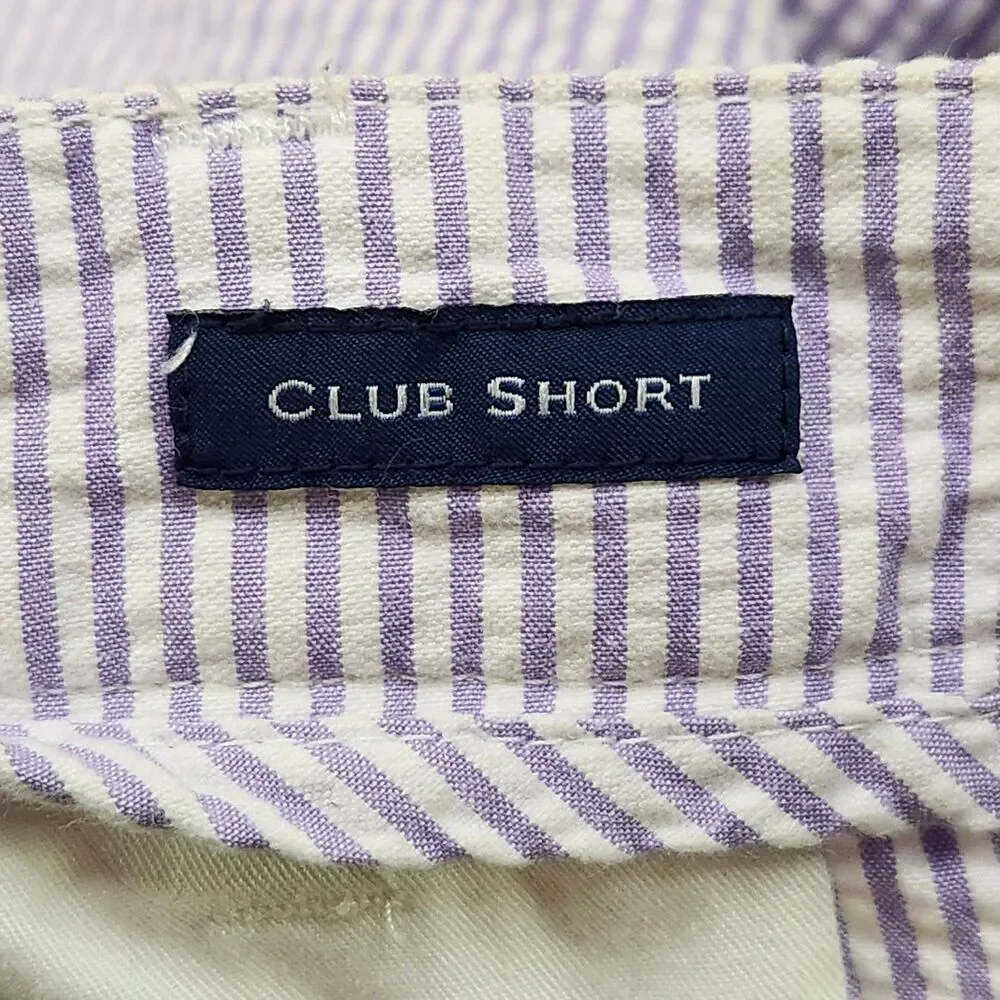 Vineyard Vines Seersucker Club Shorts Men's 34 Purple Striped Chino Preppy 9